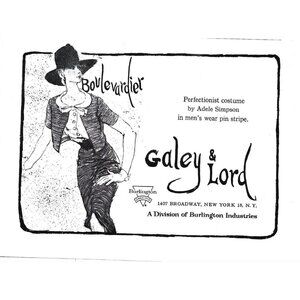 Burlington industries Galey Lord Adele Simpson Advert 1960s Vintage Print Ad
